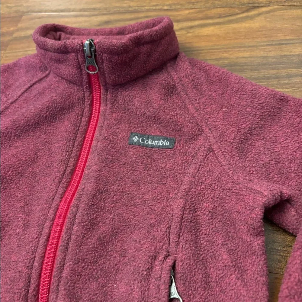 Columbia maroon/purple fleece zip up jacket